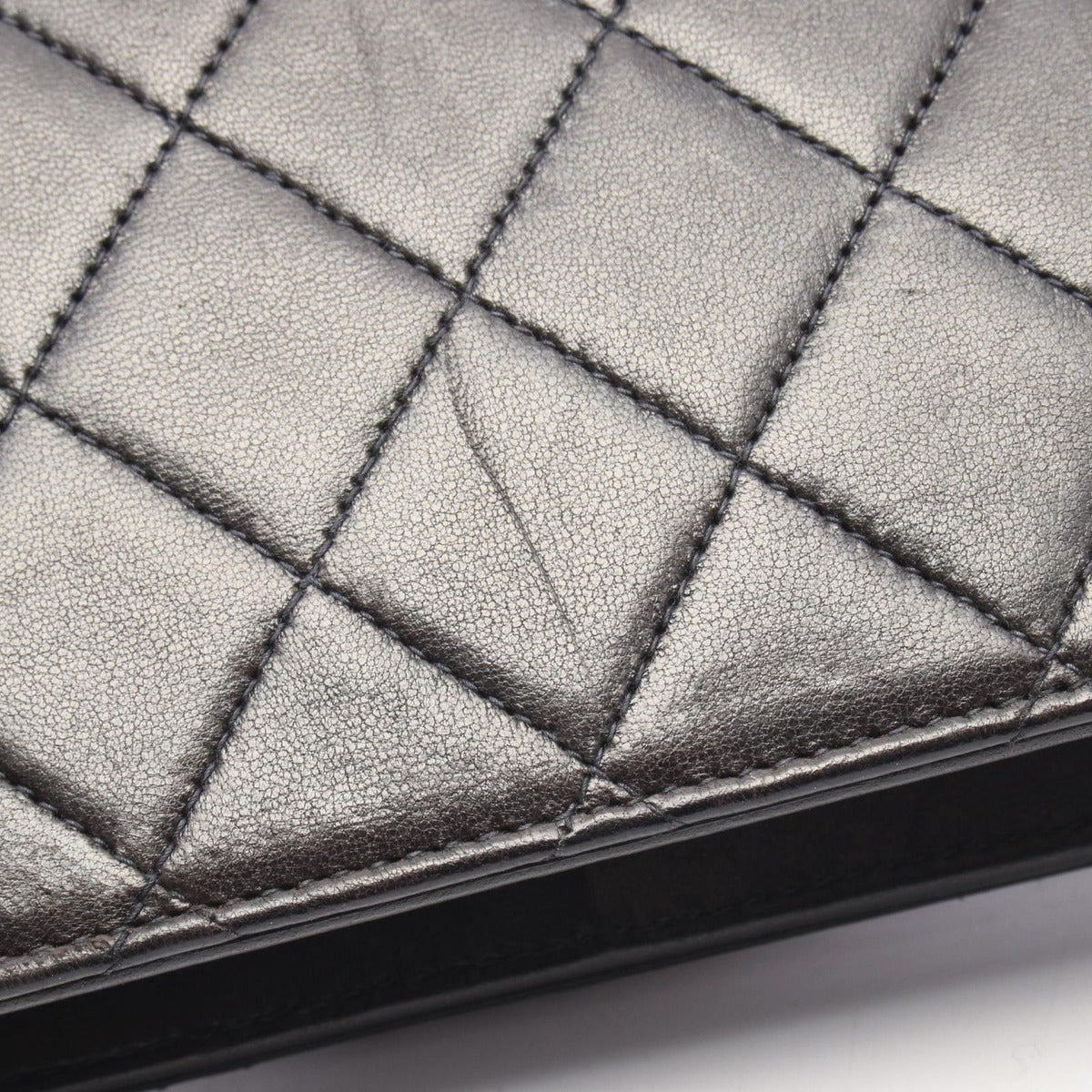 Chanel Shoulder Bag Quilted Full Flap Black Lambskin Push Lock — view 10