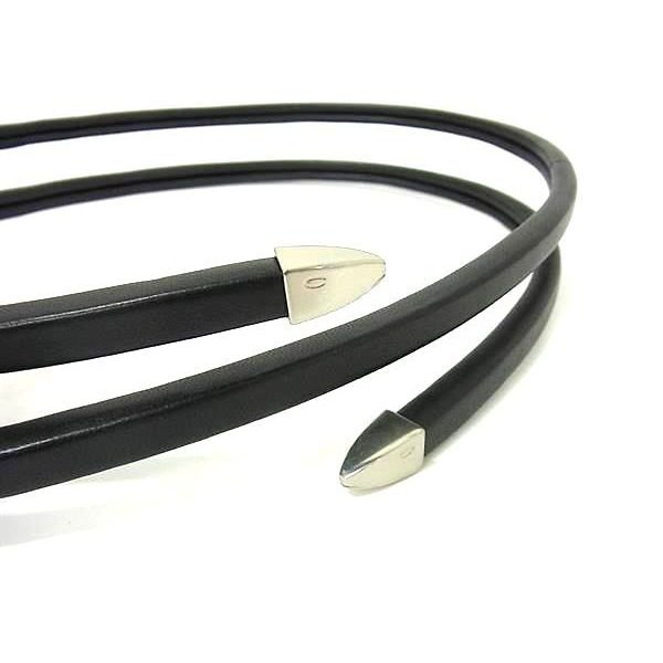 Bottega Veneta Leather Silver Spiral Belt Black — view 3