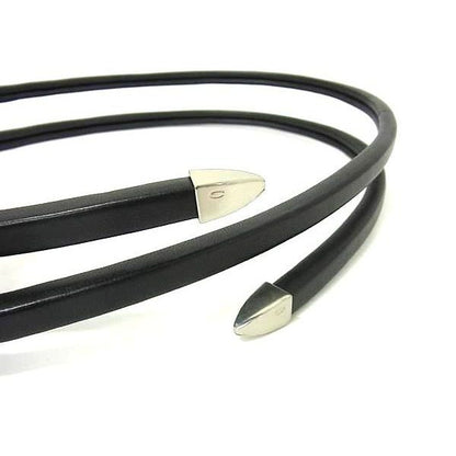 Bottega Veneta Leather Silver Spiral Belt Black — view 3