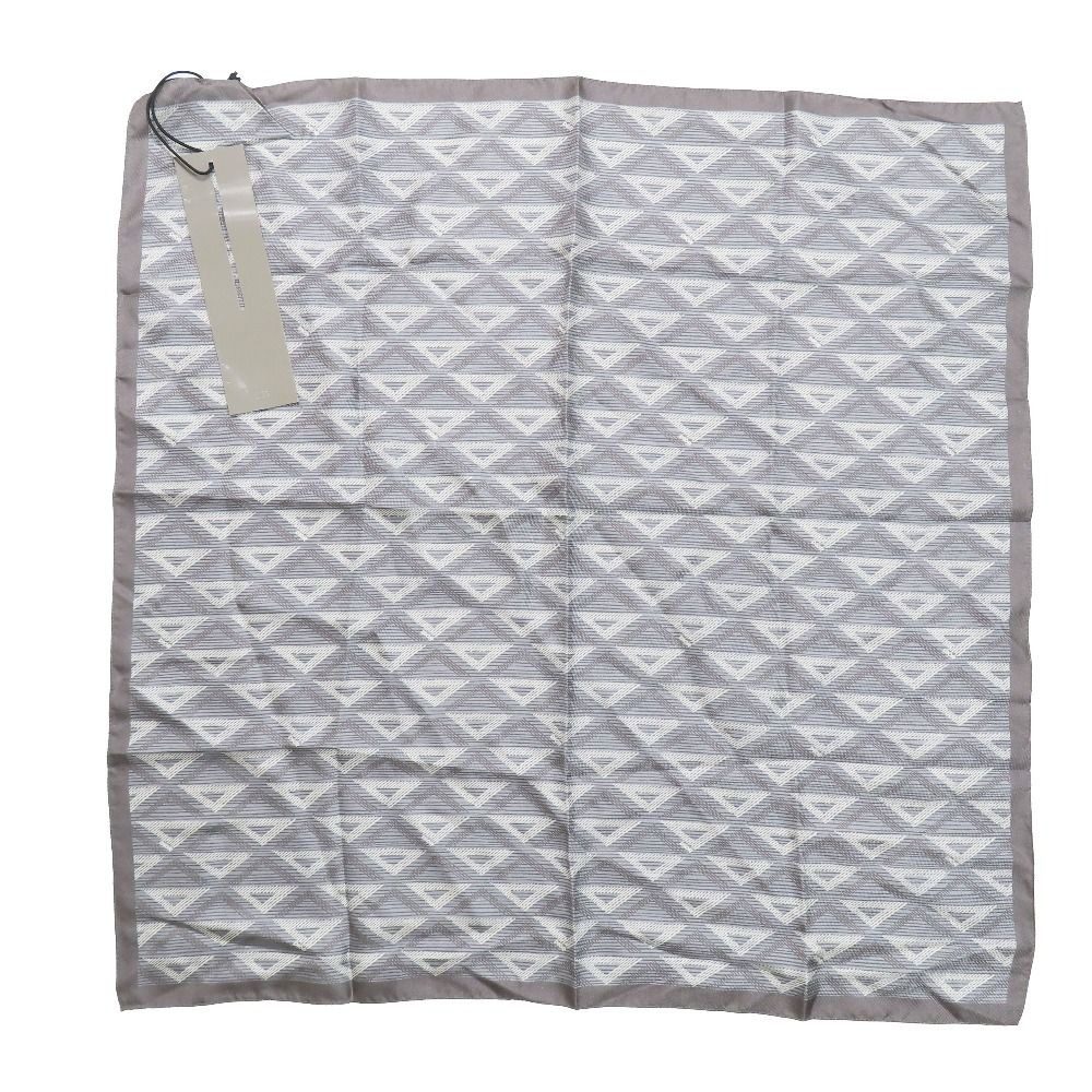 Dior CD Diamond Logo All Pattern Shawl Silk 100% Gray Scarf