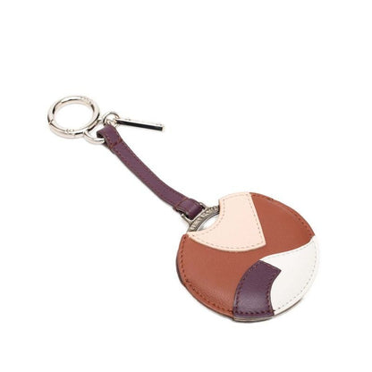 Fendi Mirror Cover Bag Charm Key Holder Multicolor Metal Leather