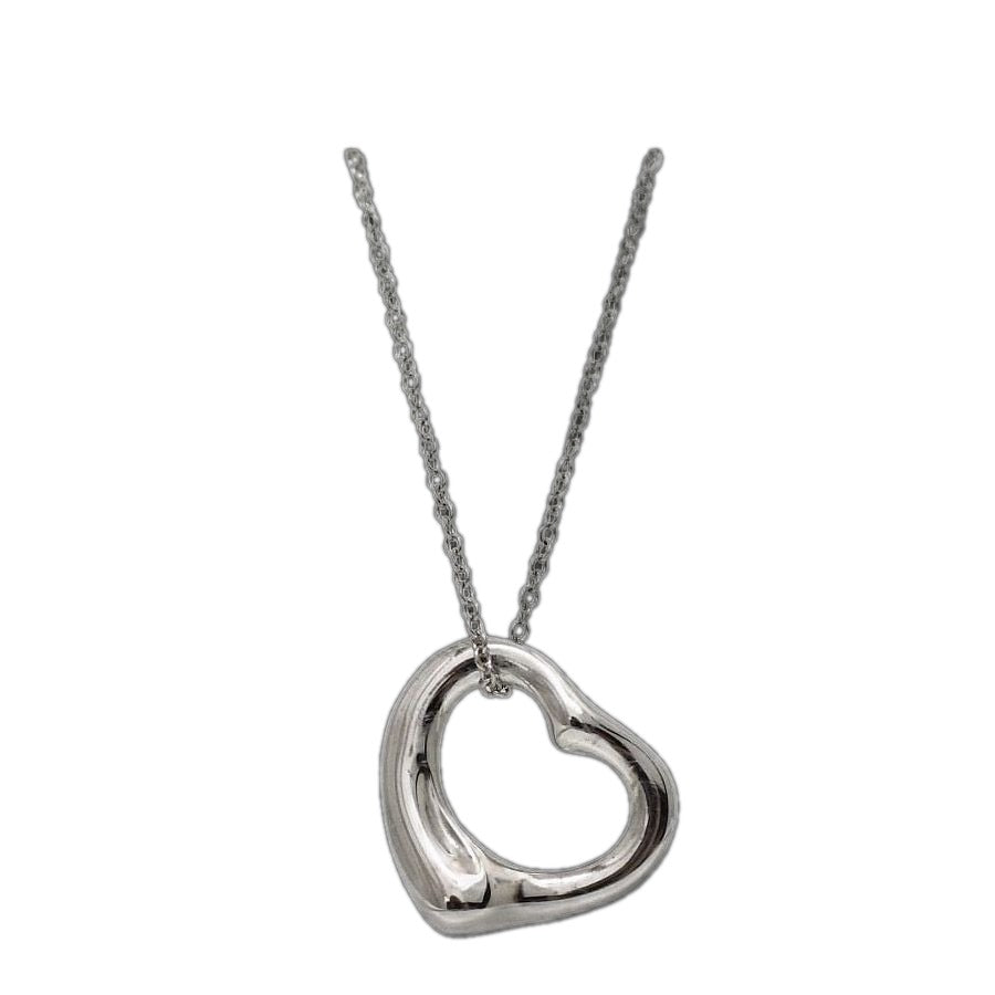 Tiffany & Co Open Heart Necklace Silver Elsa Peretti