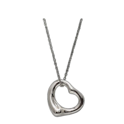 Tiffany & Co Open Heart Necklace Silver Elsa Peretti