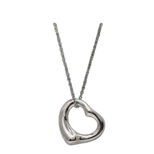 Tiffany & Co Open Heart Necklace Silver Elsa Peretti