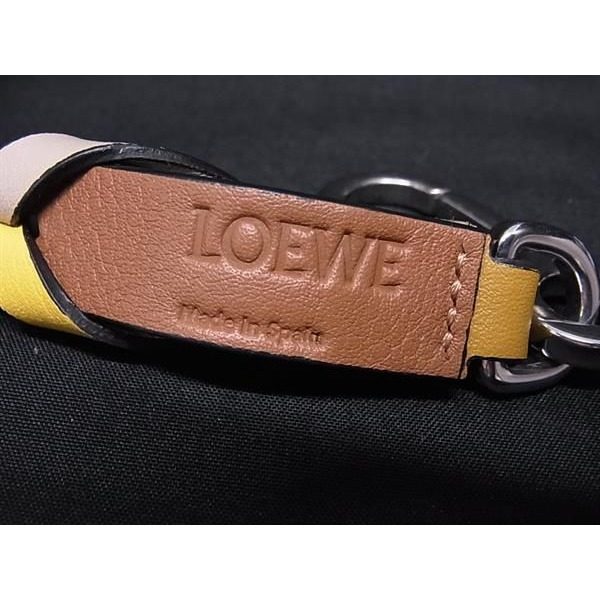 Loewe Thin Braided Leather Bag Shoulder Strap Crossbody Yellow Multicolor — view 4
