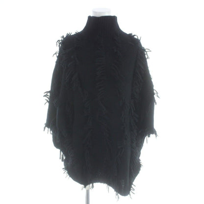Dior Sleeveless Knit Sweater Poncho Wool Cashmere Blend Black MW