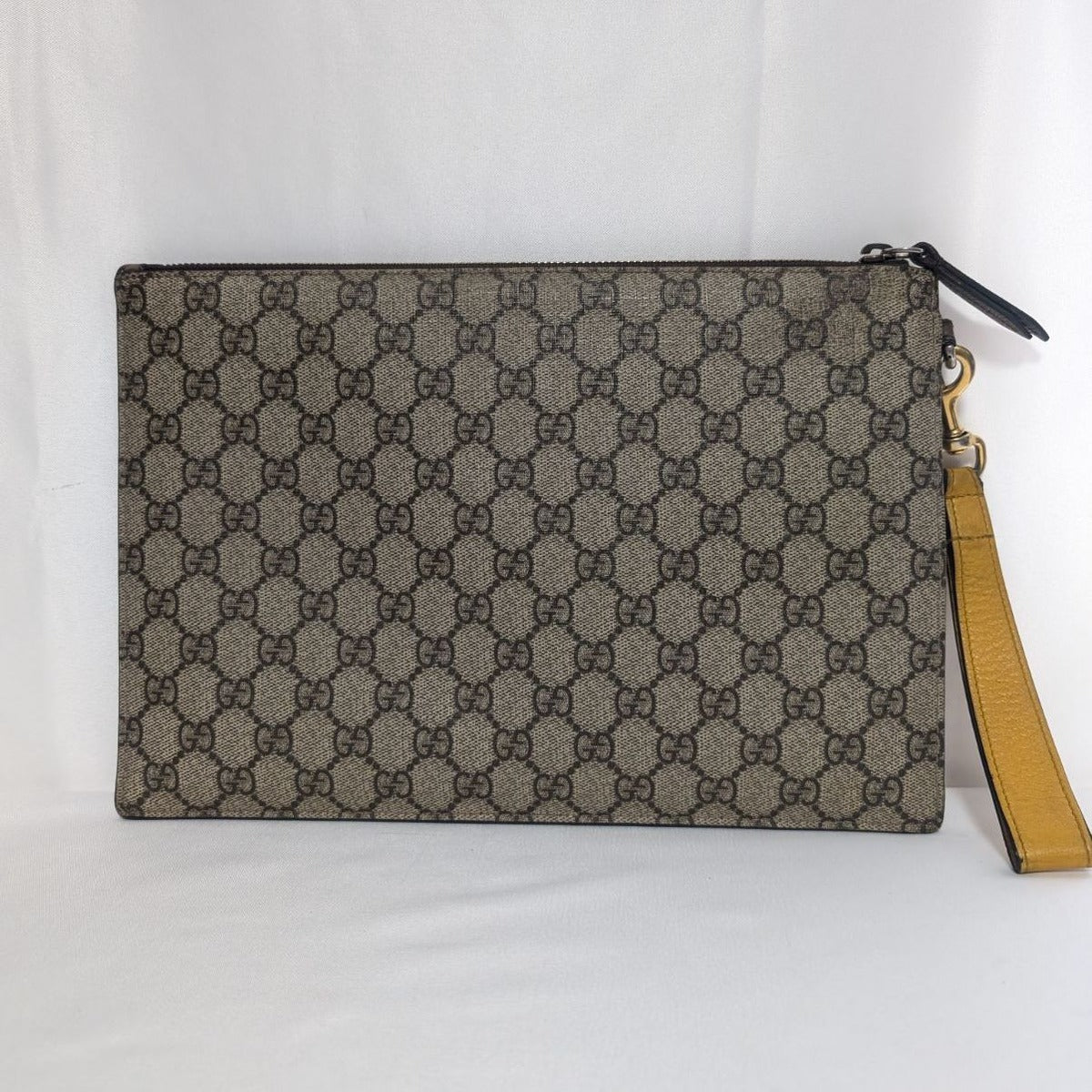 Gucci GG Supreme Neo Vintage Taiga Head Logo Brown Clutch — view 2