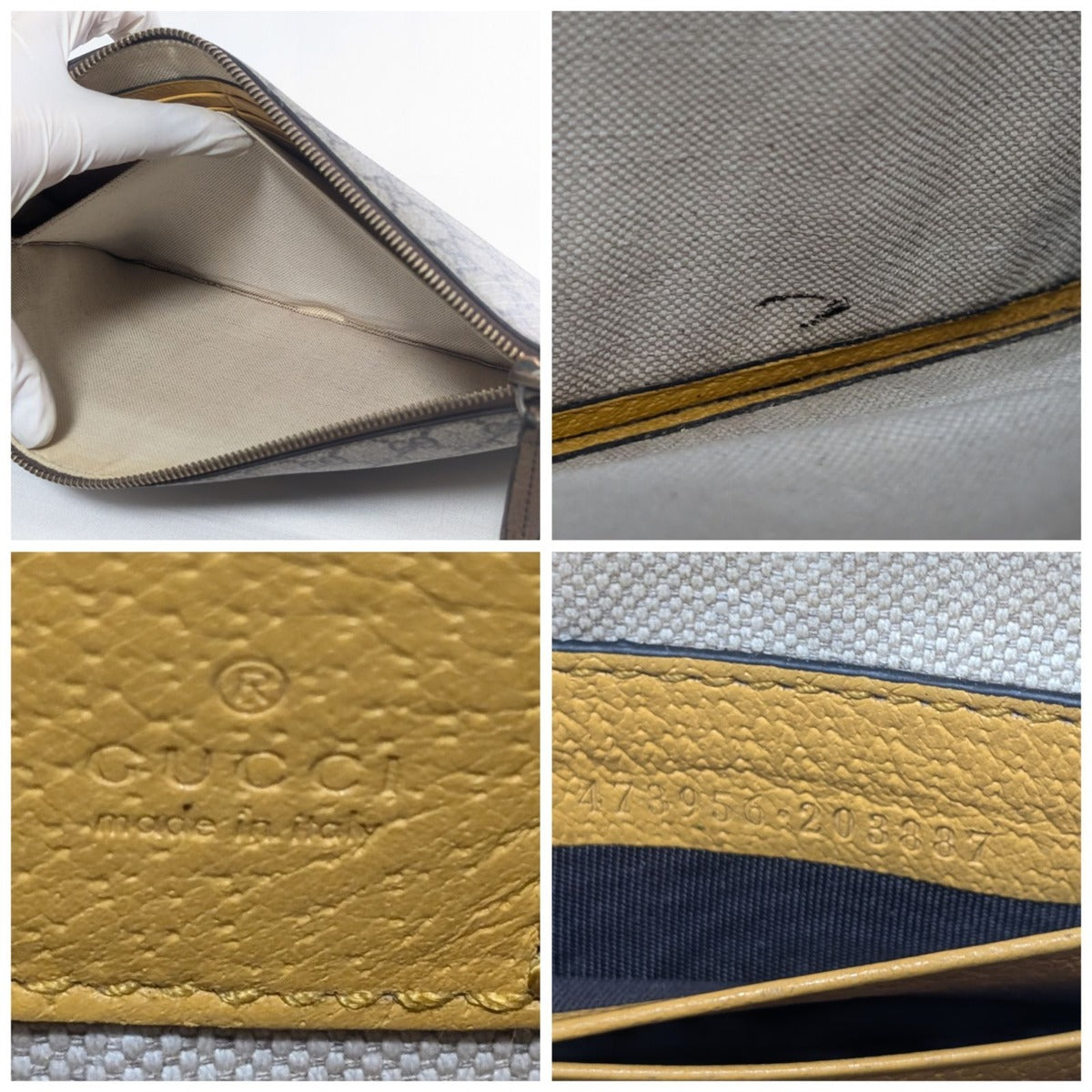 Gucci GG Supreme Neo Vintage Taiga Head Logo Brown Clutch — view 10