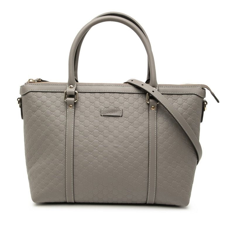 Gucci Micro Guccissima 2-Way Shoulder Bag Gray Leather