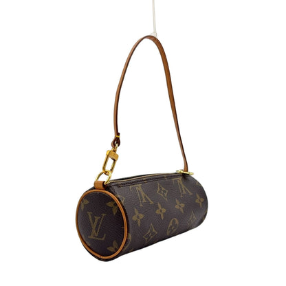 Louis Vuitton Monogram Papillon Attachment Leather Brown Pouch Gold — view 2