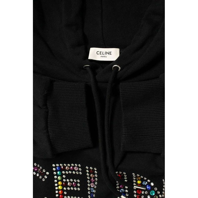 Celine 2 Y87 B670 Q Rhinestone Logo Pullover Hoodie — view 3