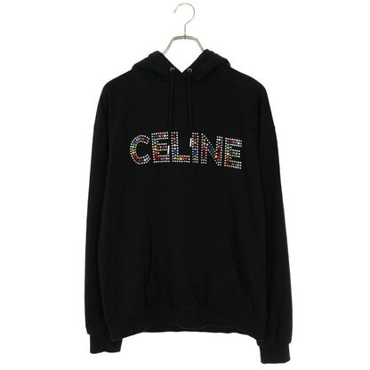 Celine 2 Y87 B670 Q Rhinestone Logo Pullover Hoodie