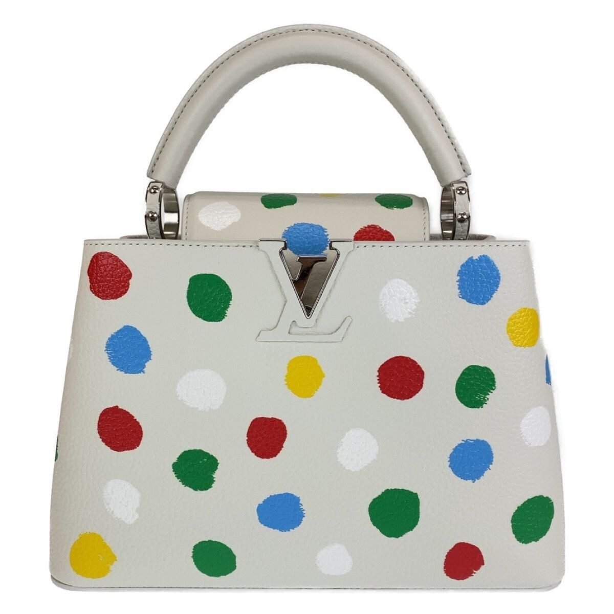 Louis Vuitton LV YK Capucines BB Yayoi Kusama White Shoulder Bag