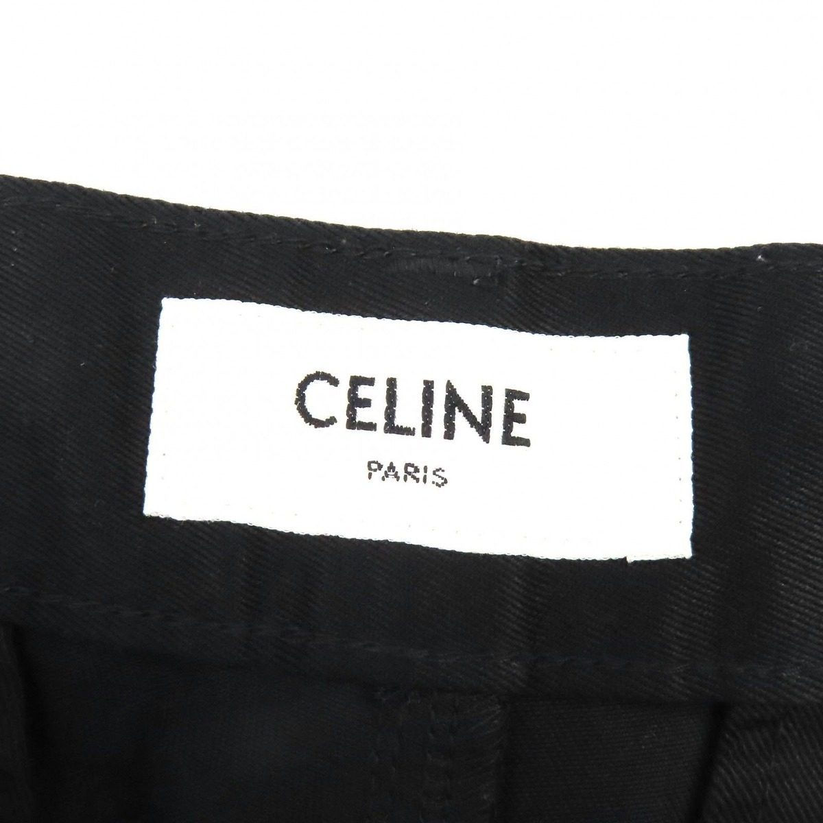 Celine Cotton 100% Logo Button Long Pants Black 29 — view 8