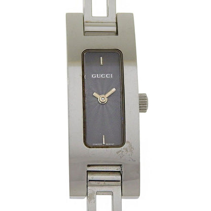 Gucci Stainless Steel Quartz Analog Display Black Dial Watch