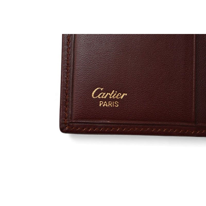 Cartier Folded Wallet Trifold Vintage Must de Cartier Bordeaux — view 11
