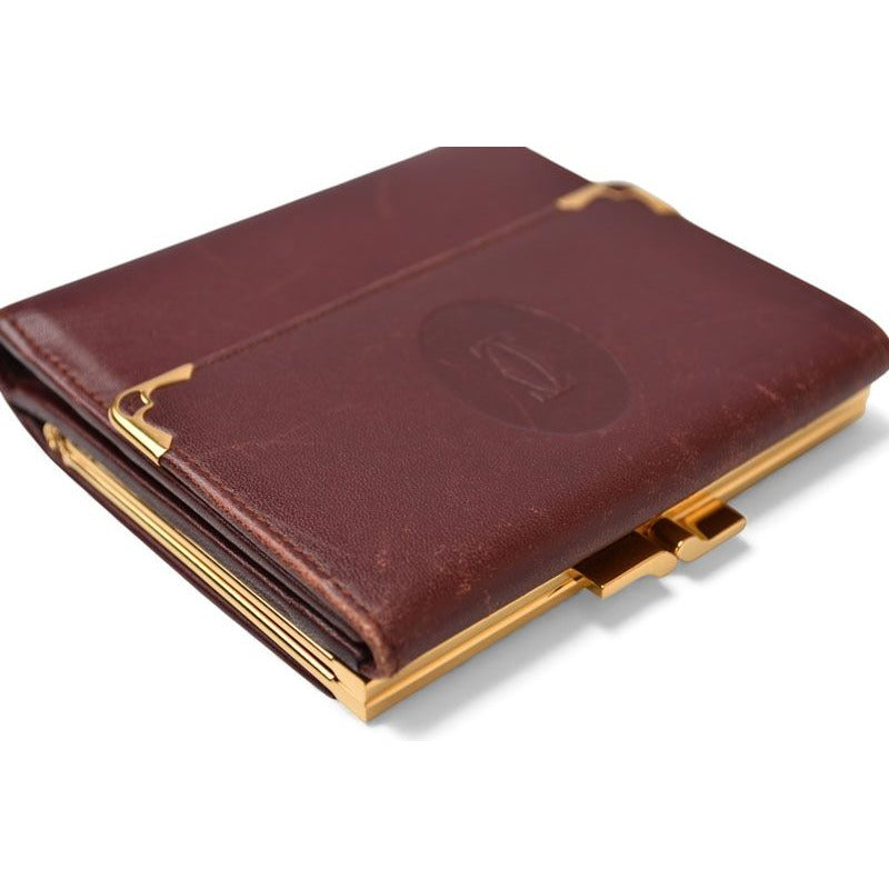 Cartier Folded Wallet Trifold Vintage Must de Cartier Bordeaux — view 8