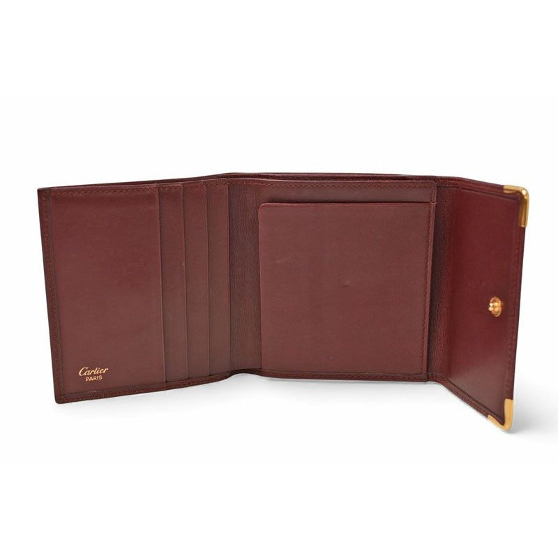 Cartier Folded Wallet Trifold Vintage Must de Cartier Bordeaux — view 10