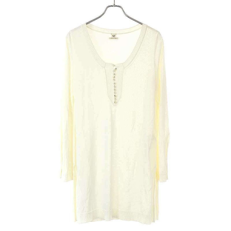 Hermes Henrienet Cles Yong Long Knit Sweater White 42
