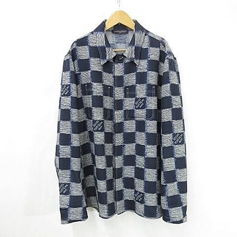 Louis Vuitton Damier Shirt Jacket Oversize Wool Rm241 M FVD Hqs04 W 24 SS Large