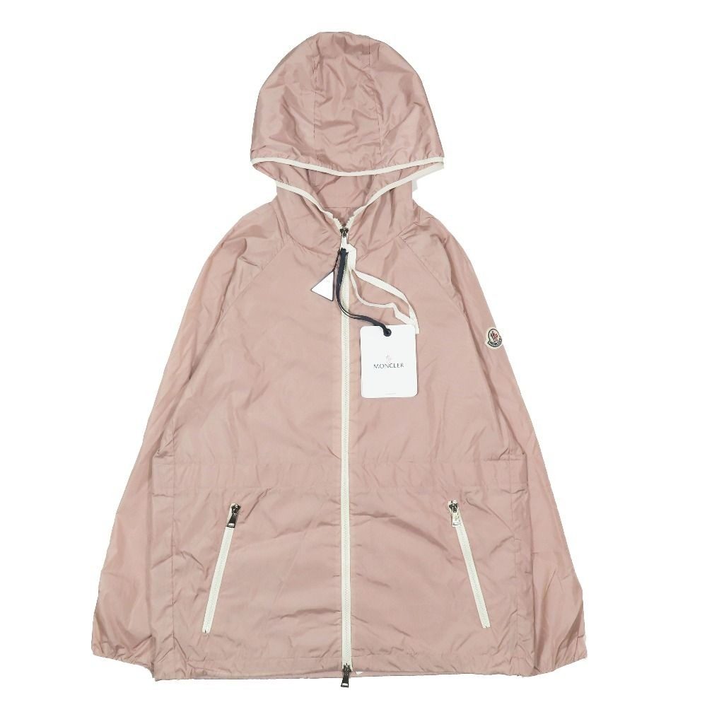 Moncler Eau Giubbotto Mountain Hoodie Nylon Jacket Zip Logo Patch Pink 2