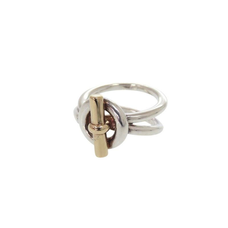Hermes Croisette Ring Echepe 2 Rings Size 48 8 Silver 925 18K Gold 750