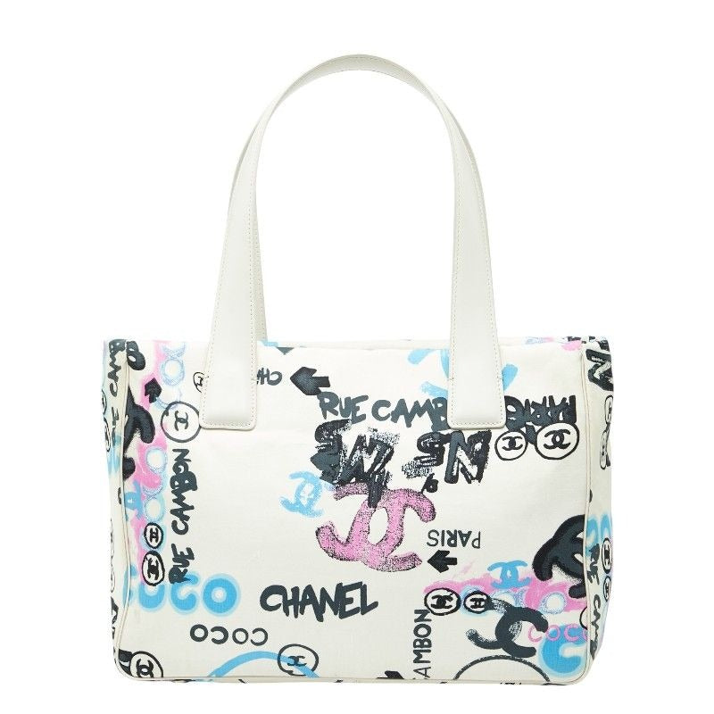 Chanel New Travel Line Hawaii Limited Tote Bag Handbag Ivory Nylon