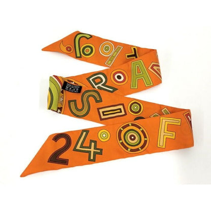 Hermes Twilly Scarf 100% Silk Orange — view 2