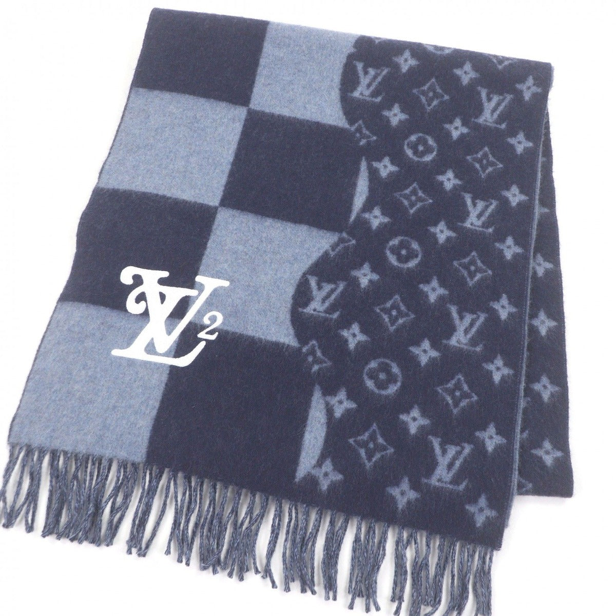 Louis Vuitton Nigo Echarpe Damier Giant Cashmere 100% Patch