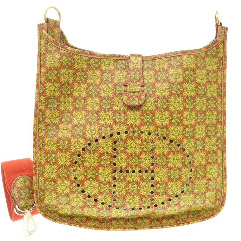 Hermes Evelyne GM Solar Leather Yellow Gold Hardware Engraved Shoulder Bag