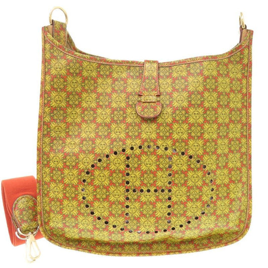 Hermes Evelyne GM Solar Leather Yellow Gold Hardware Engraved Shoulder Bag