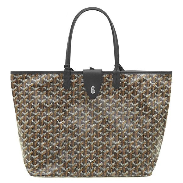 Goyard Tote Bag Saint Louis PM Canvas Din Chevroche Black Silver with Clip