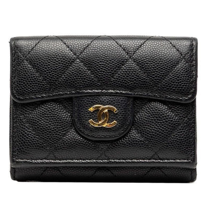 Chanel CC Logo Quilted Black Caviar Leather