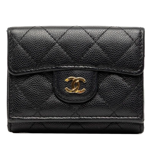Chanel CC Logo Quilted Black Caviar Leather