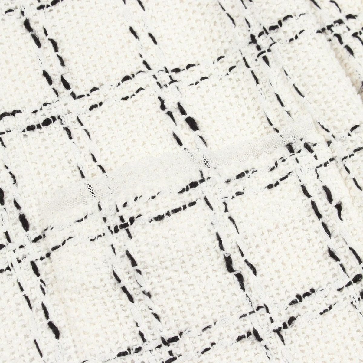Chanel CC Logo Button Tweed Check Jacket — view 9