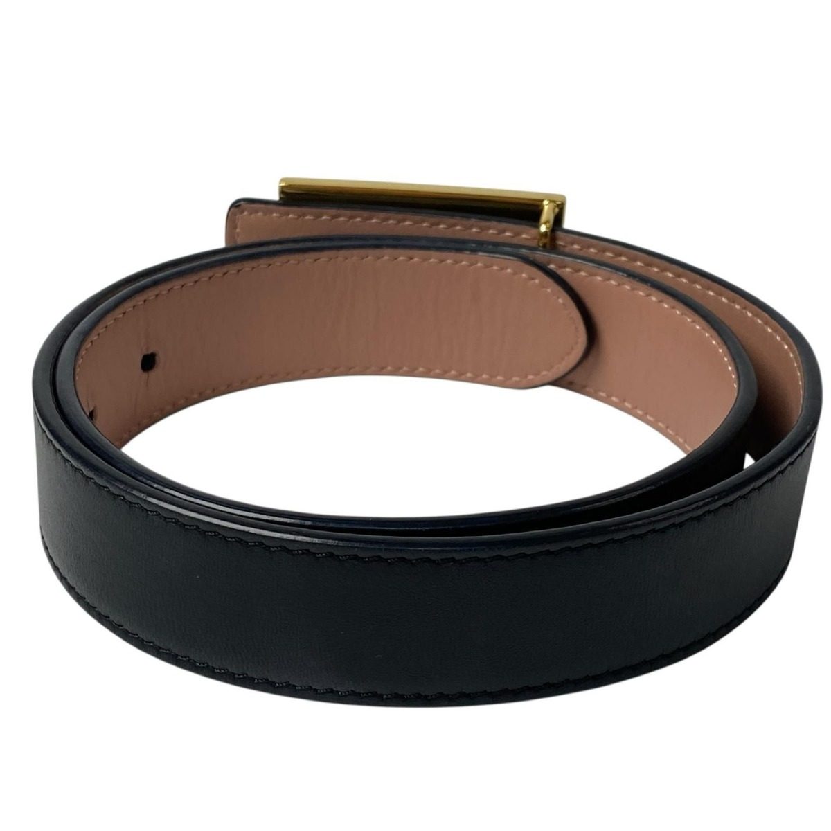 Fendi FF Leather Belt Buckle Black — view 2