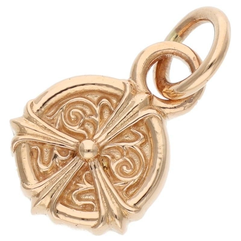 Chrome Hearts 22k Peace Sign Charm Gold Necklace Top