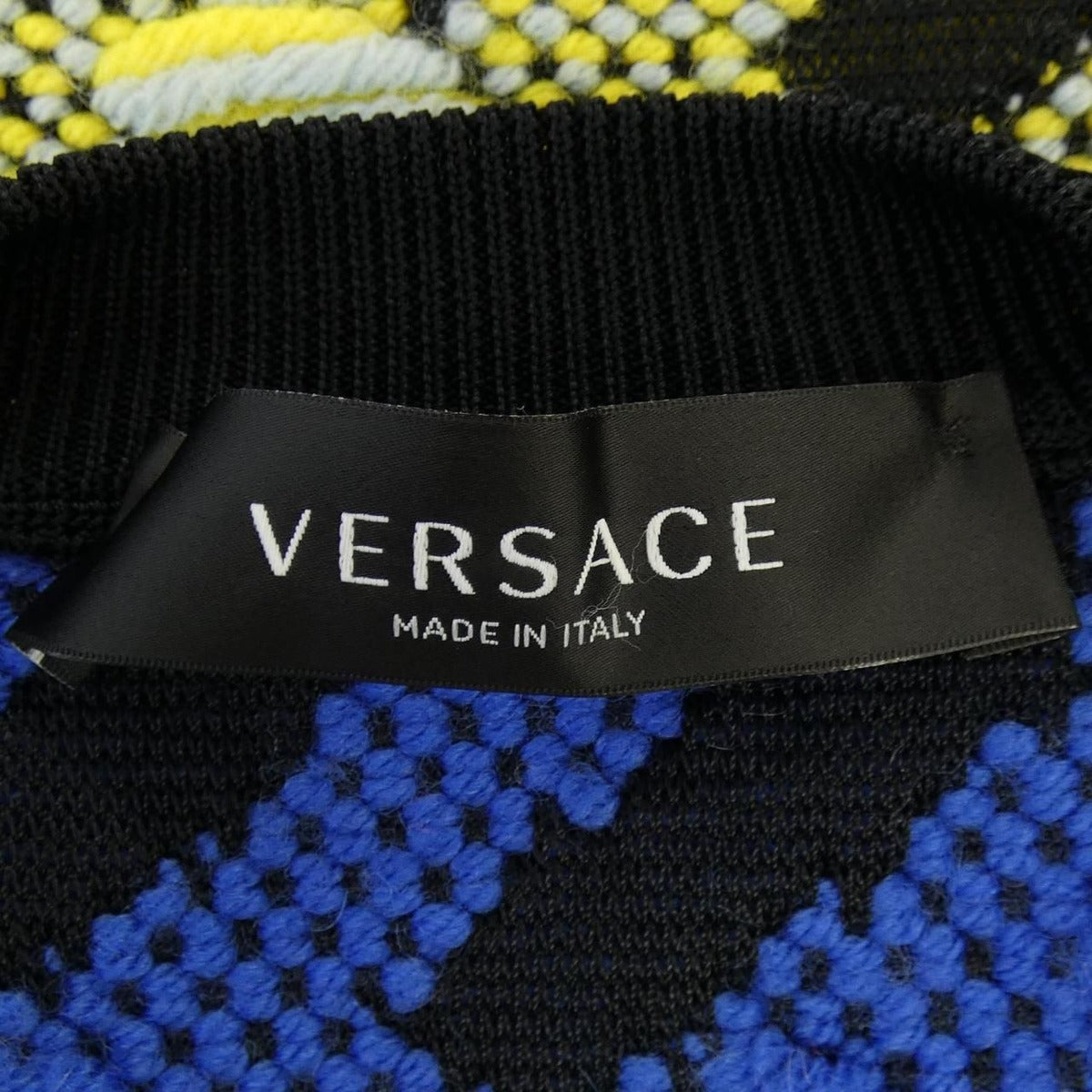 Versace Knit Sweater Blue 38 Pink Yellow — view 4