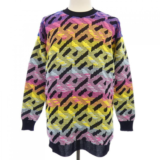 Versace Knit Sweater Blue 38 Pink Yellow