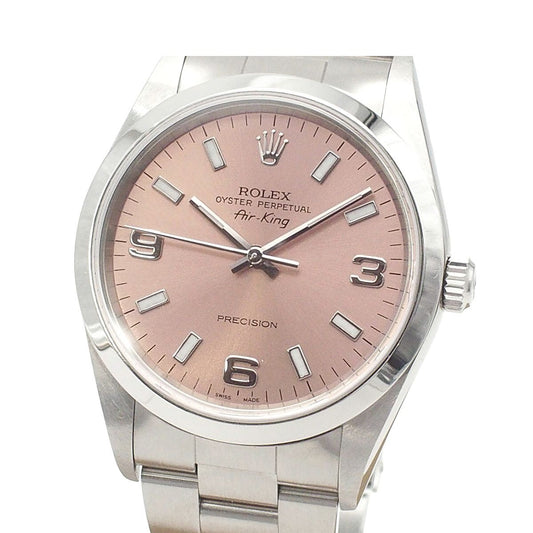 Rolex Air King Precision Pink Dial SS Oyster Bracelet Watch Automatic