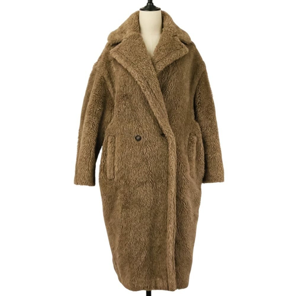 Max Mara Nuevo Teddy Bear Alpaca Cashmere Boa Coat XS Brown