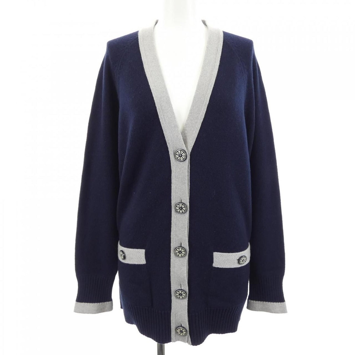 Chanel Size 40 Navy Cardigan