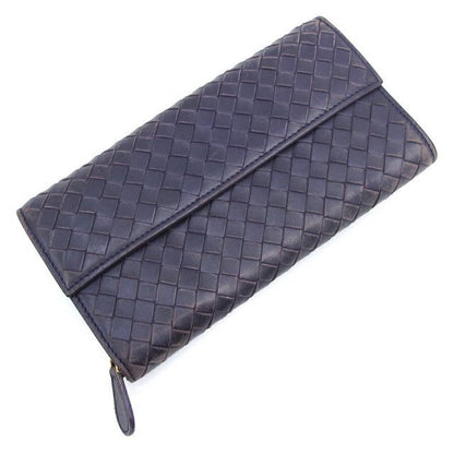 Bottega Veneta Long Wallet Leather Purple