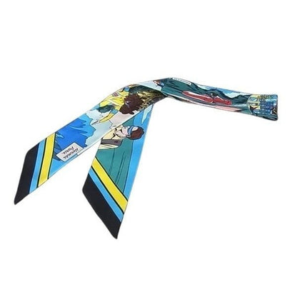 Hermes Ribbon Scarf Twilly Multicolor Silk Wow