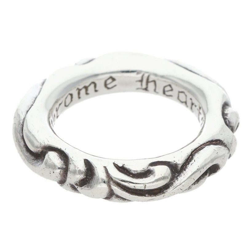 Chrome Hearts Scrl Band Scroll Silver Ring