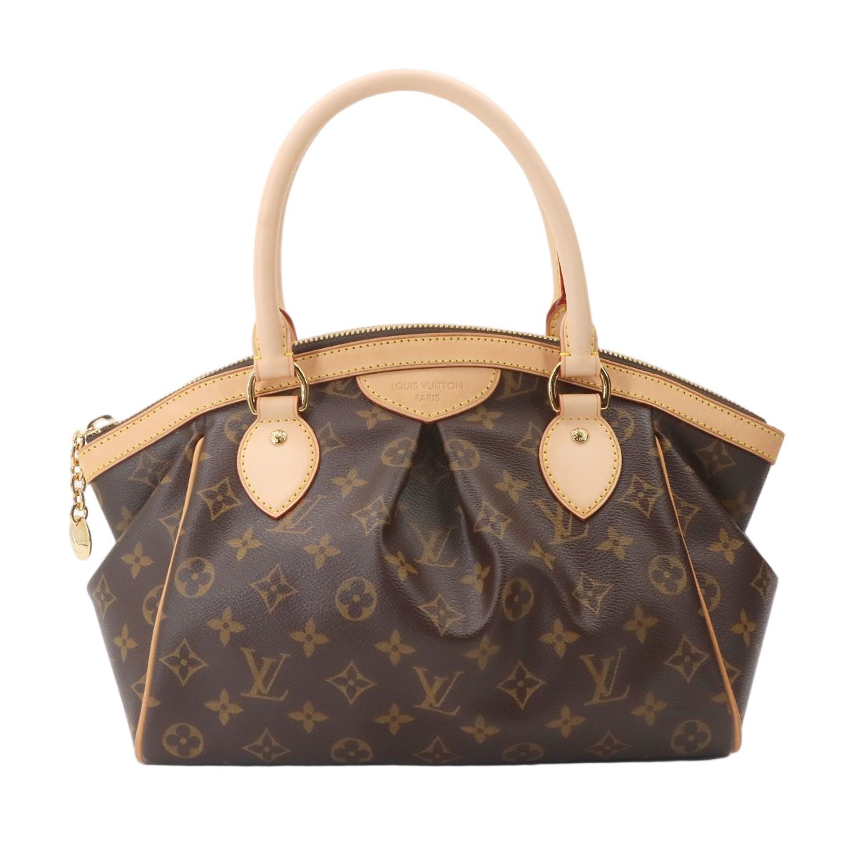 Louis Vuitton Monogram Tivoli PM Hand Bag Brown Gold