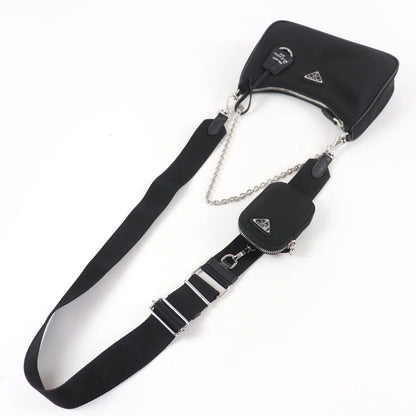 Prada Re Edition 2-Way Shoulder Bag Black with Triangle Logo Pouch — view 4