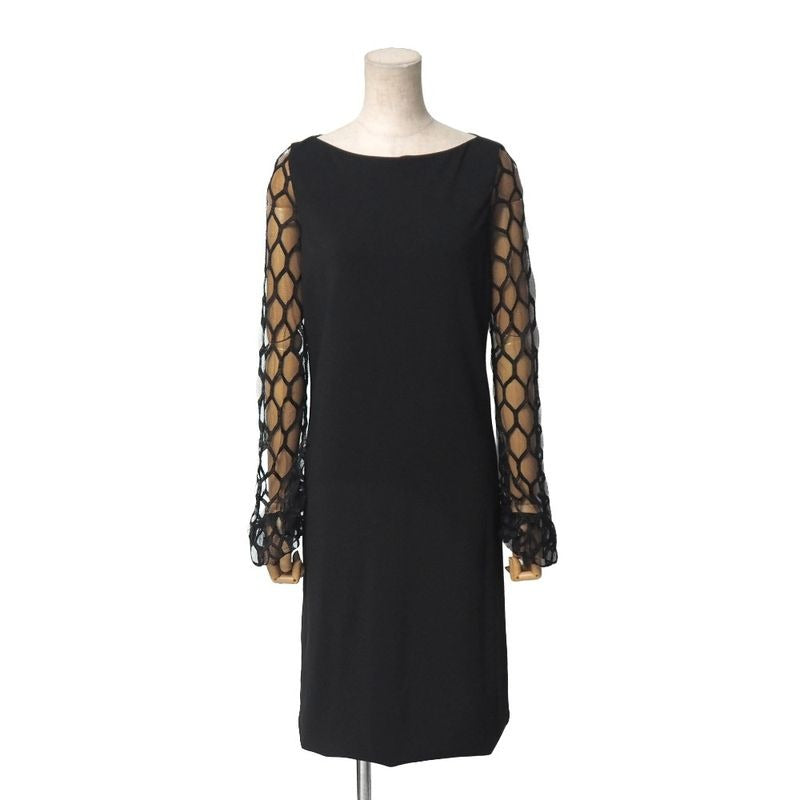 Gucci Dress Size S Lace Sleeve Midi Black Long Sleeves