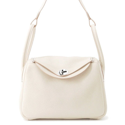 Hermes Lindy 26 Beton Silver Taurillon Clemence 2-Way Handbag
