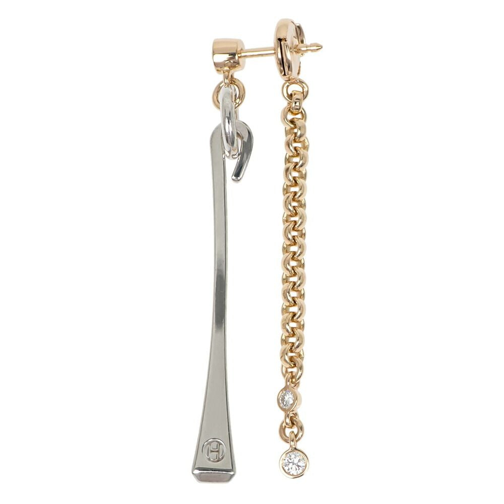 Hermes Single Earrings Mixed-and-h Clou de Forge 18K Pink